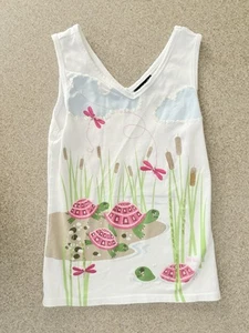 Vintage Y2K Limited Too Turtle Dragonfly Sequin Tank Top Size 10 - Picture 1 of 3