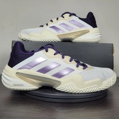 Adidas Barricade 13 Sneakers Tennis Court Shoes White Plum JR7814 Women’s Sz 9.5 - Image 1 of 4