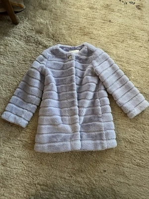 Janie and Jack-Abrigo/Piel sintética para niñas talla 3 a 4-Lila-Manga L con botón de cristal Foto 1 de 4