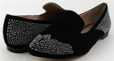 $140 FRENCH CONNECTION GABBIE MOCASINES DE DISEÑO DE GAMUZA NEGROS CON TACHUELAS 6 EUR 36 Foto 1 de 4