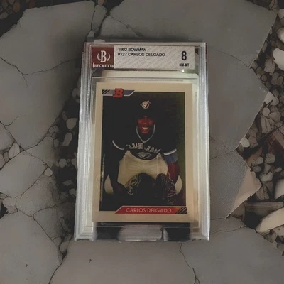 Bowman Carlos Delgado 1992 #127 (RC) BGS 8 casi nuevo-como nuevo Foto 1 de 2