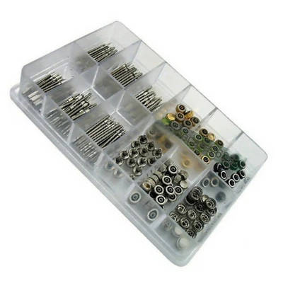 144Pcs Different Sizes Mixed Watch Stem Crown Repair Parts Assortment Set W/ Box - Image 1 of 4