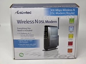 Actiontec GT784WN 3 In 1 4 Port 10/100 Wireless N DSL Modem Router No DSL Cord - Picture 1 of 5