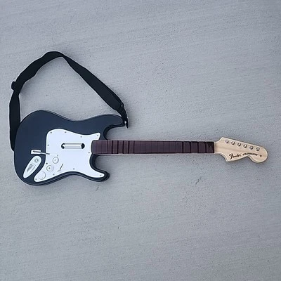 Nintendo Wii Harmonix RockBand NWGTS2 Fender Strat Guitar No Dongle Untested - Image 1 of 4