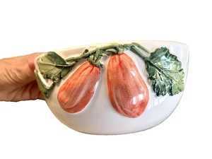 RARE Vintage Selan Articoli Da Regalo Hand Painted Ceramic Vegetable Bowl Italy - Picture 1 of 7