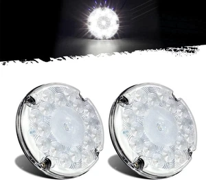 Partsam 2Pcs 7" Round White LED Backup Lights 17 Marker Clearance - Picture 1 of 8