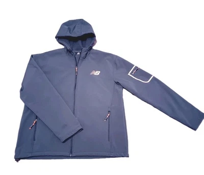 New Balance Mens Lrg Gray/Orange Hooded Pocket Full Zip Windbreak Jacket SKU 302 - Image 1 of 4