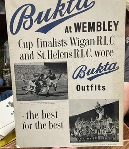 1959 Bukta Cardboard Advertising - Wigan & St. Helens Rugby League Clubs Wembley - Picture 1 of 9