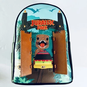 Loungefly Funko Pop Jurassic Park Gate Open/close Backpack t-rex Universal NWT - Picture 1 of 16