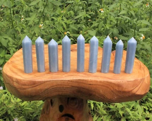 Angelite Crystal Hexagonal Point 2.25 - 2.75" Reiki Massage Generator Wand - Picture 1 of 8