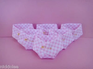 30 Mini Diapers Baby Shower Favors or Dirty Diaper Game Lot Pink Gingham Flannel - Picture 1 of 7