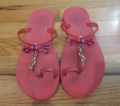 Sandalias chanclas rojas Juicy Couture con lazo talla 7-8,5 zapatos mujeres niñas Foto 1 de 4