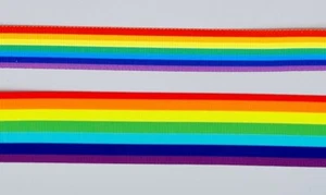 Cinta impresa de grosgrain arco iris 22 mm 38 mm ancho 1" lazos para el cabello pastel de cumpleaños - Imagen 1 de 4