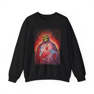 "Sacred Heart Skeletor" - Until We Meet Again Skeletor Cult Crewneck Sweatshirt - Picture 1 of 17