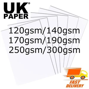 A2 A3 A4 A5 A6 WHITE CARD THICK PAPER CARDBOARD PRINTER COPIER SHEETS GSM CRAFTS - Picture 1 of 40