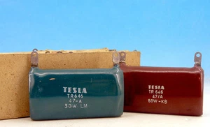 1 x Vintage KERAMIK DRAHTGEWICKELT TESLA TR646 47Ohm 50W / NOS WIDERSTAND - Bild 1 von 1