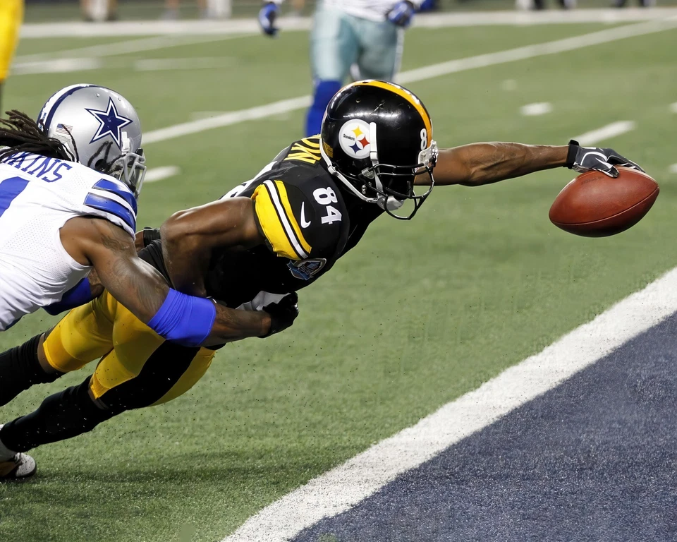 Impresión fotográfica brillante de Antonio Brown #84 Pittsburgh Steelers NFL 8"X10" 40 Foto 1 de 1