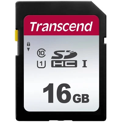 Transcend 16GB SD 300S SDHC UHS-1 Class 10 U1 Memory Card up to 95 MB/s - Image 1 of 2