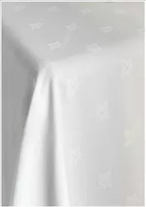 MANTELES REDONDOS IVYLEAF JACQUARD DAMASCO EGIPCIO 100% ALGODÓN BLANCO RESISTENTE - Imagen 1 de 5