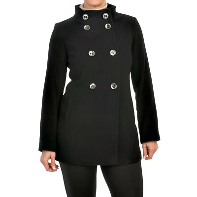 Kristen Blake Womens Double-Breasted Wool Blend Casual Pea Coat Black Size 12 - Image 1 of 2