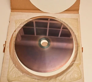 14" Läppscheibe (?) Glas/Aluminium Shandon Autosharp V 1/4" dick 1,75" Mitte - Bild 1 von 9
