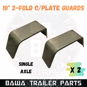Trailer Mudguards-10 inch Wide - 2 Fold Single Axle Mudguard! Checker Plate !! - Picture 1 of 4