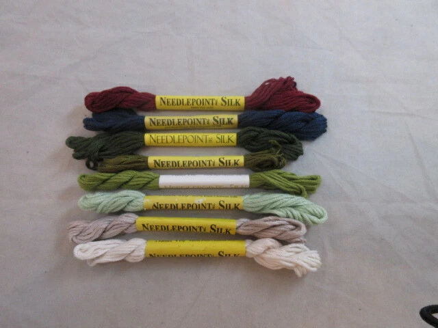 Needlepoint Silk Inc. Lot of 8 Assorted Colors 100% Pure Chinese Silk NEW   C164 - Image 1 of 1