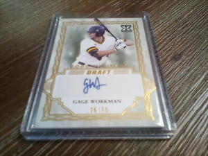 2020 Leaf Ultimate Draft Autograph ⚾ GOLD ⚾ 26/75 GAGE WORKMAN - Picture 1 of 2