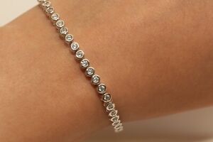 1/4 ct Women's Tennis Bracelet with Simulated Diamonds in Sterling Silver 7"