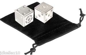 PAIR OF .999 FINE SILVER DICE 1 OZ EACH GAMING GAMBLING D&D 2 TROY OUNCE BULLION - Picture 1 of 2