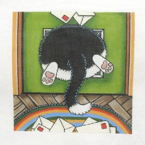 PLD Designs Lisa Robinson Bit of a Squeeze Cat Handpainted  Needlepoint Canvas - Picture 1 of 1