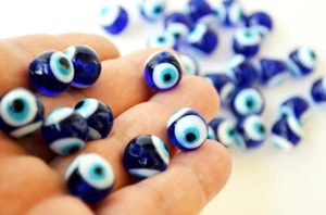 Juego de 10 cuentas de mal de ojo - 12 mm cuentas de vidrio azul marino - azul oscuro ojo turco - Imagen 1 de 5