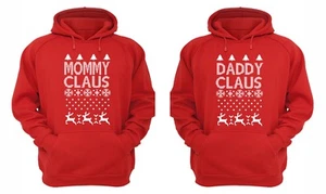 Mommy Daddy Claus - UGLY CHRISTMAS Sweater Snowflake Matching Couples Hoodie - Picture 1 of 4