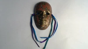 Vintage Brass Man Ornate Face Mask Made In India - Picture 1 of 6