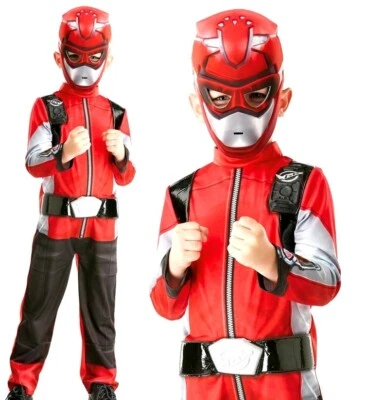 Deluxe POWER RANGERS Red BEAST MORPHER Kids Fancy Dress Halloween Costume Mask - Image 1 of 4