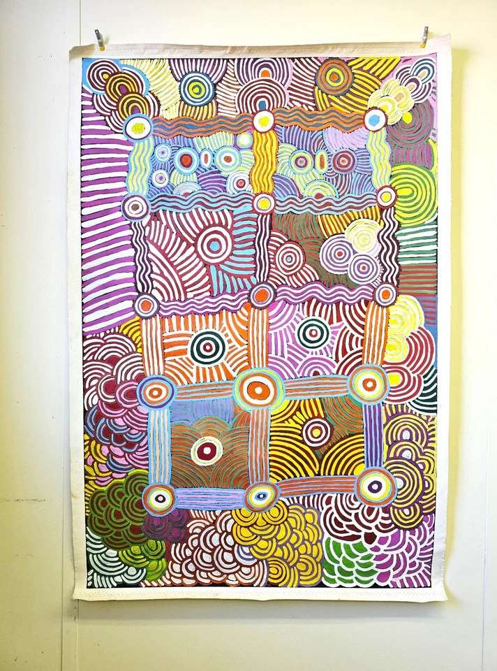 Carrocería ceremonial para mujer - Arte aborigen Australia - Josie Kunoth Petyarre Foto 1 de 4