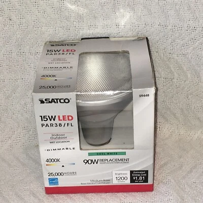 15 W PAR38 LED 40 Degree Beam Angle Medium Base 120V SATCO-S9448 New In Box - Image 1 of 4