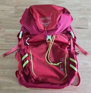 Osprey Jet 18 Backpack Red Hiking Travel Bag Lightweight Hydration Chest Lumbar