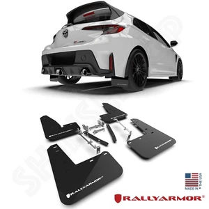 Rally Armor UR Black Mud Flaps w/ White Logo for 2023-2025 Toyota GR Corolla - Picture 1 of 3