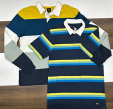 VANS Mens Size Large Polo Shirt Bundle Lot of 2 Rugby Stripe Color Block NWT