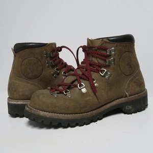 Vtg Women Vasque Brown Leather Mountaineering Boots Hike Climb Vibram Sole 8.5 C - Picture 1 of 8
