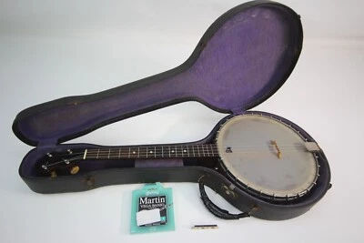 Vega tenor banjo 1916 STYLE F antique w original case Martin Vega Strings new - Image 1 of 4