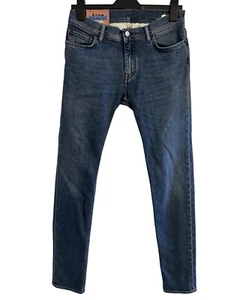 Acne Studios Men’s 29x34 Bla Konst North Mid Blue Denim Taper Slim Jeans 30Y176 - Picture 1 of 11