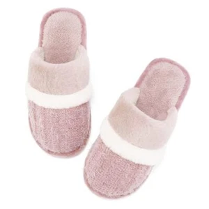 Women's Fuzzy Memory Foam Slippers Warm Gifts Trendy 7-8 Women/5-6 Men Pink - Picture 1 of 7