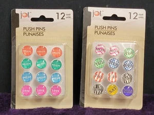 Jot Decorative Push Pins (2 Sets of 12 Pins) - Picture 1 of 2