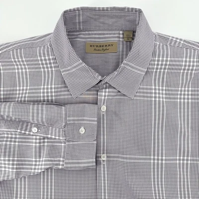 BURBERRY London England Men's Dress Button Down Long Sleeve Dress Shirt Plaid XL - Image 1 of 4