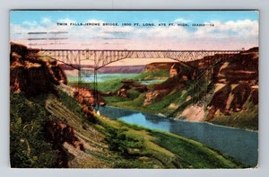 Hieronymusbrücke ID-Idaho, Twin Falls Hieronymusbrücke, antike alte Postkarte - Bild 1 von 2