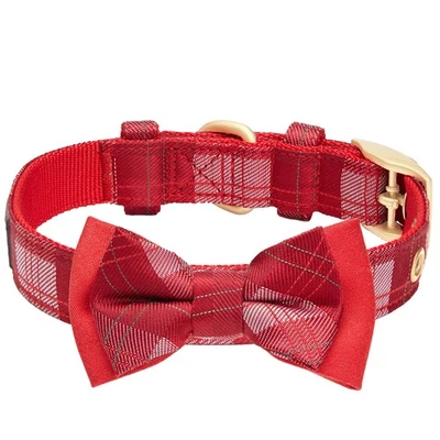 Lujoso Collar de Perro Ajustable a Cuadros Festival de Navidad para Festival de Navidad con Desprendedor... Foto 1 de 4