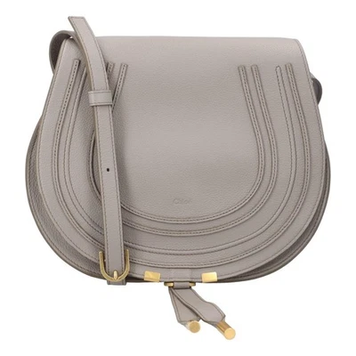 Chloé Marcie Medium Saddle Bag Grey Damen Damentaschen Grau