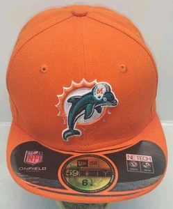 Cappello berretto Miami Dolphins NFL New Era 50Fifty arancione aderente 6 3/8 nuovo con etichette - Foto 1 di 7